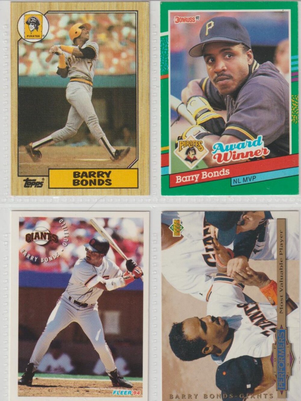 Barry Bonds 4 Card Lot – Rookie + Inserts/Base Mix #6
